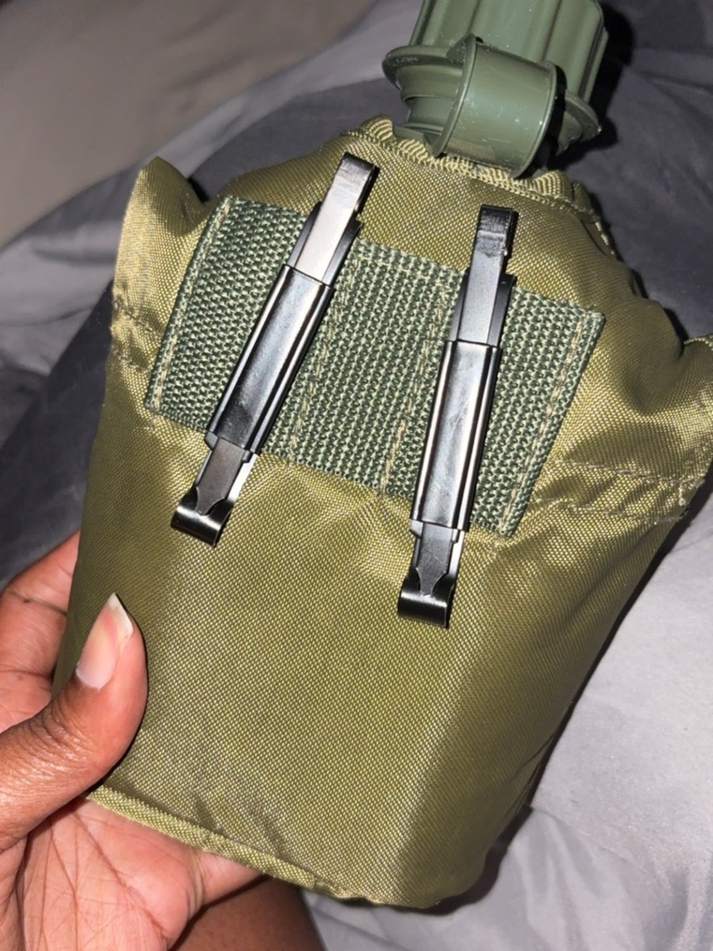 Mariah the Scientist Green Tactical Canteen with Pink H.S.S. Patch - Picture 2 of 2